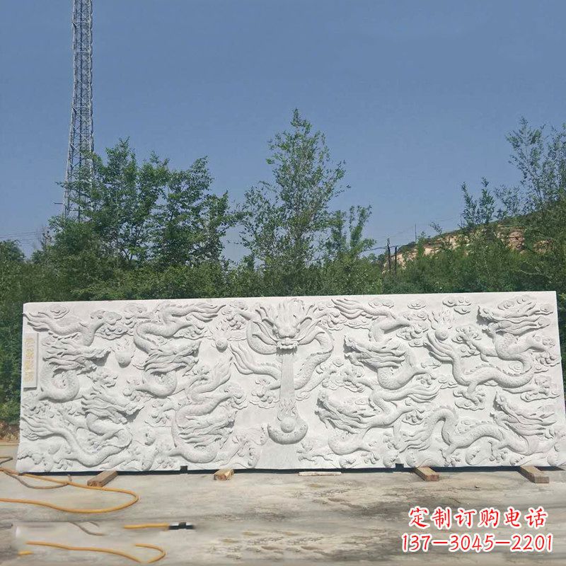 贵州九龙壁汉白玉浮雕,让艺术墙面独具特色