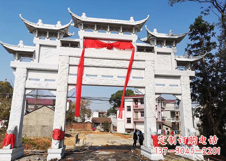 贵州九襄石雕牌坊:专业定制精美牌坊雕塑