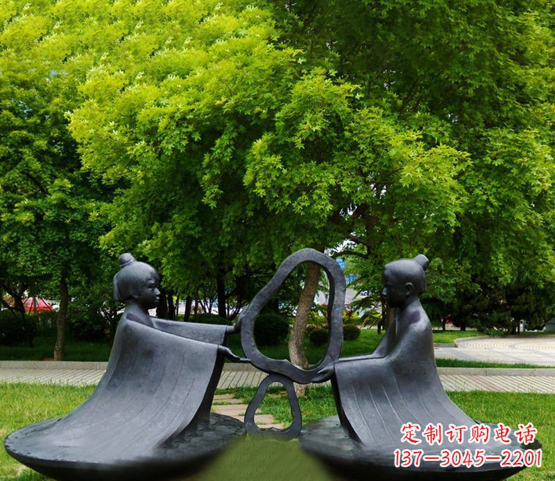 贵州孔融让梨公园铜雕