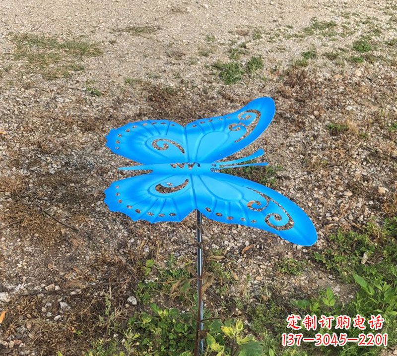 贵州蓝色不锈钢铁艺蝴蝶雕塑