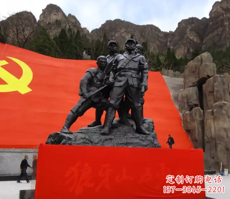 贵州狼牙山五壮士烈士铜雕,永载革命先烈光辉