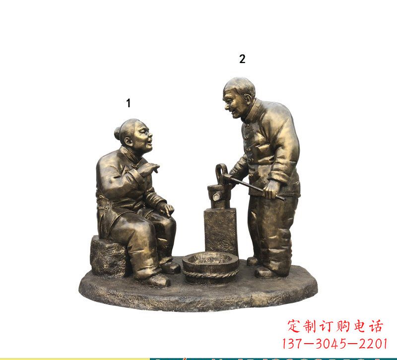 贵州质朴传神的老人铜雕