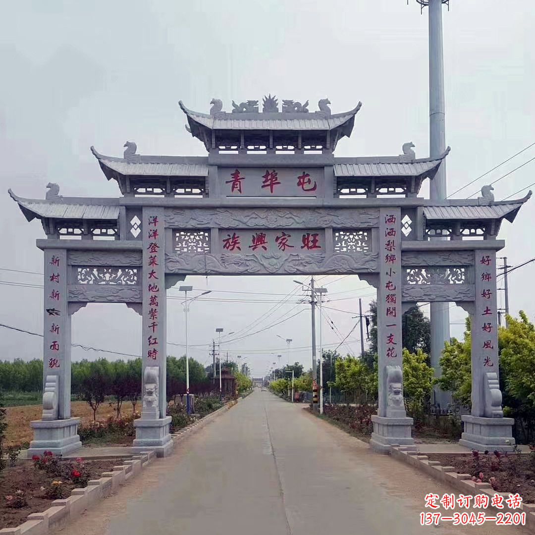 贵州精致牌坊雕塑,精美式微精致