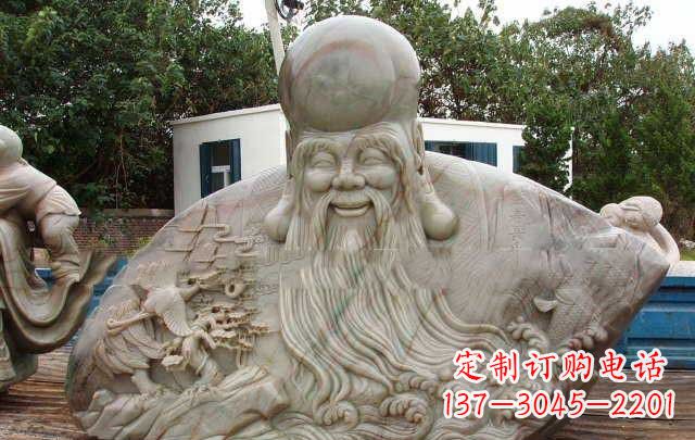 贵州大型寿星胸像石雕,体现特定文化精神