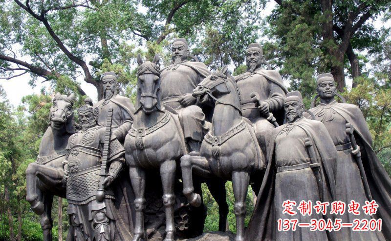 贵州李世民领兵名人铜雕