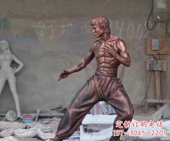 贵州李小龙铜雕,精美尽显传奇风采
