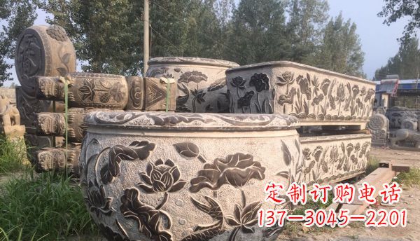 贵州出类拔萃的丝绸石浮雕仿古圆水缸