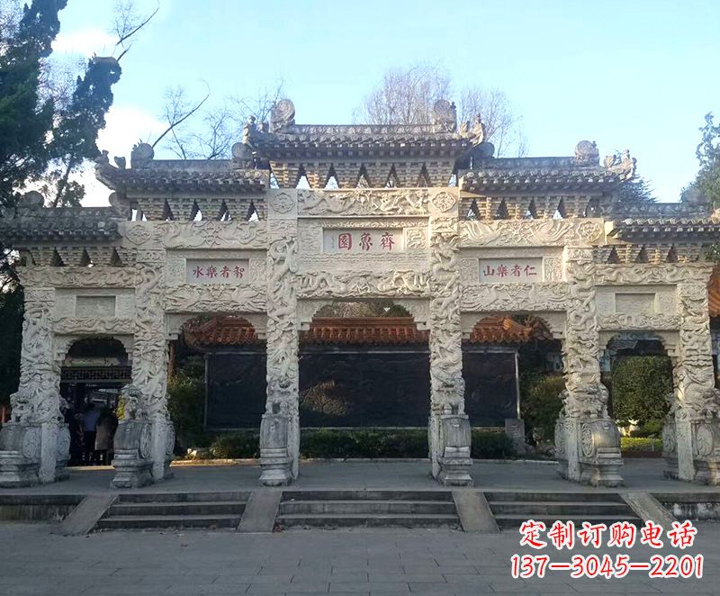 贵州传承石雕牌坊楼,领雕塑带来您极致定制