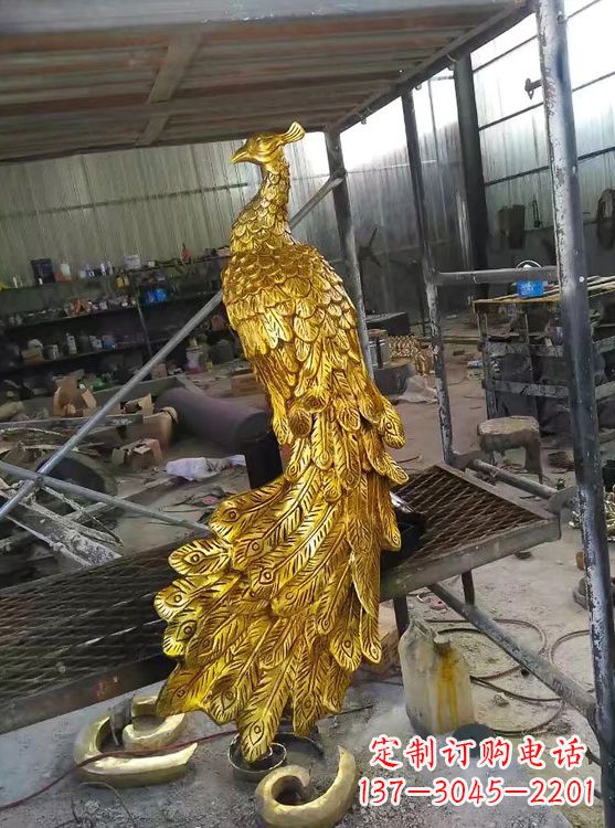 贵州鎏金凤凰,城市园林铸铜景观动物雕塑