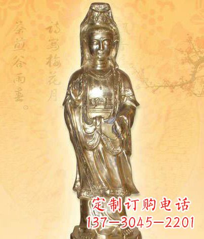 贵州鎏金观世音菩萨雕塑,让你神马都不愁