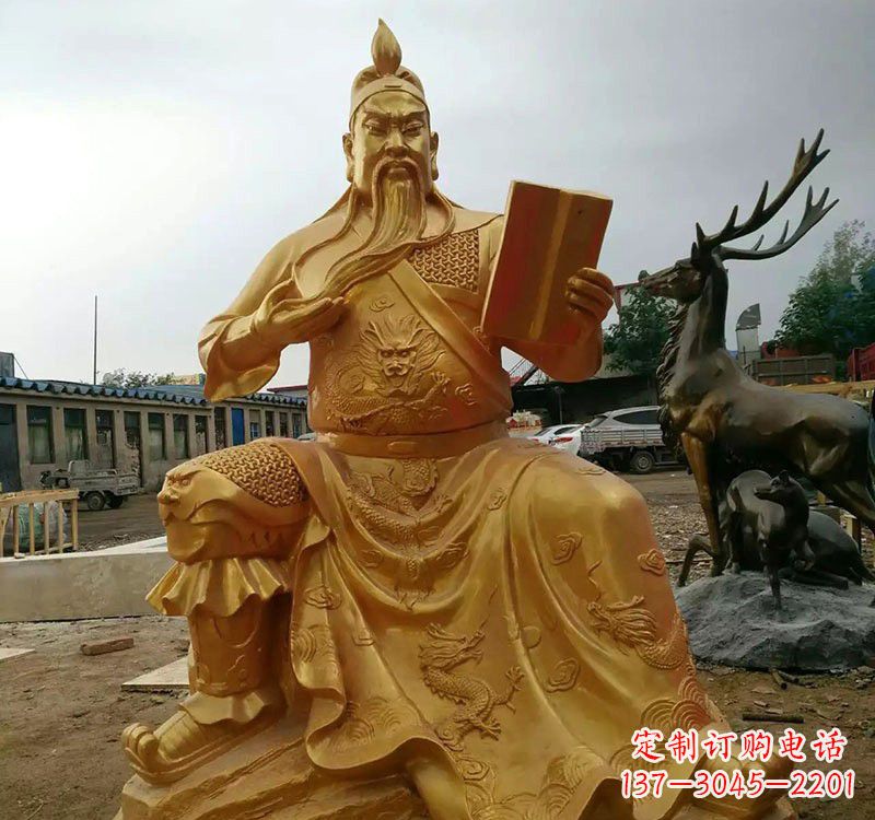 贵州鎏金关公铜雕塑,历久弥新