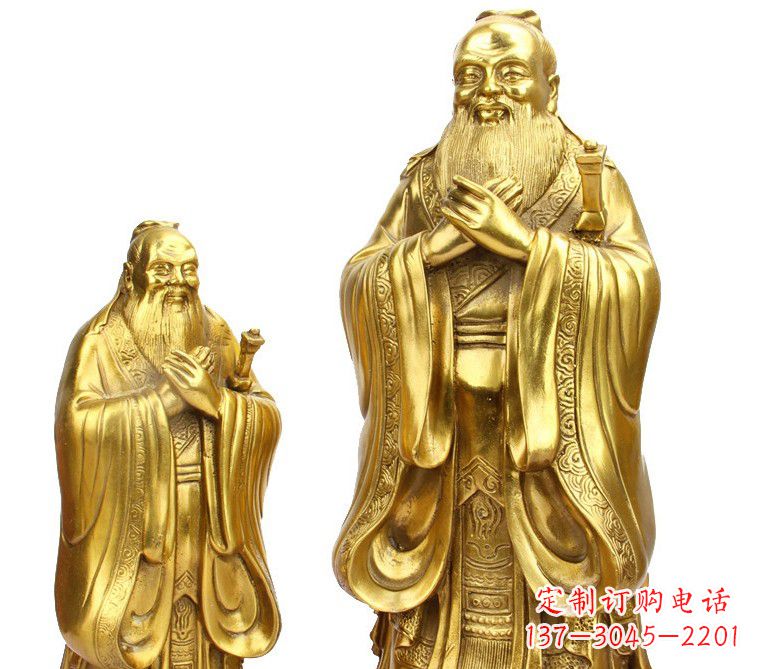 贵州鎏金孔子铜雕像
