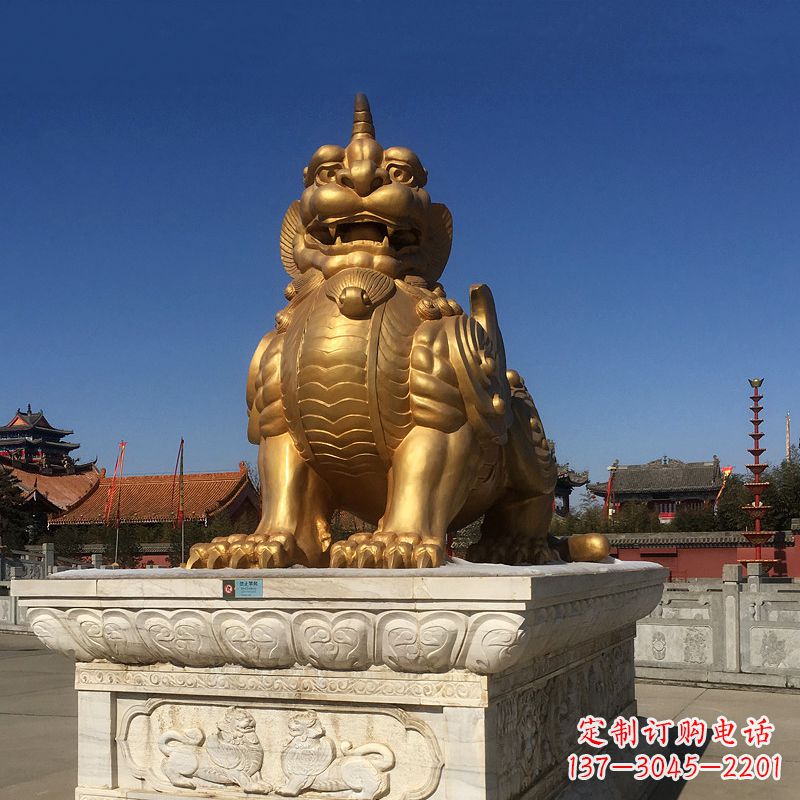 贵州鎏金獬豸铜雕,为您提供精美的景观雕塑