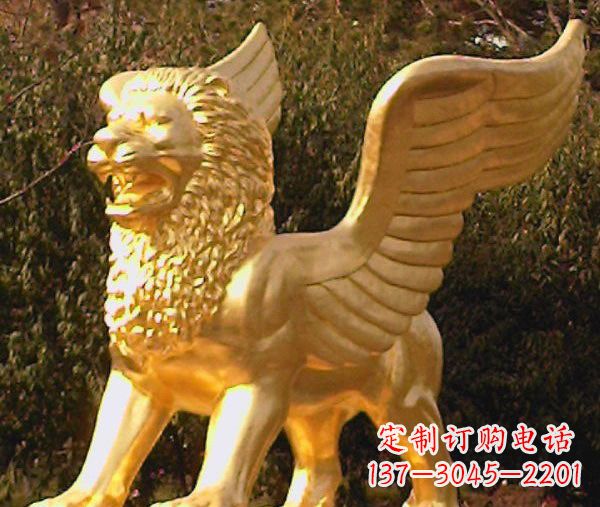 贵州鎏金西洋狮子飞狮铜雕,尊贵非凡