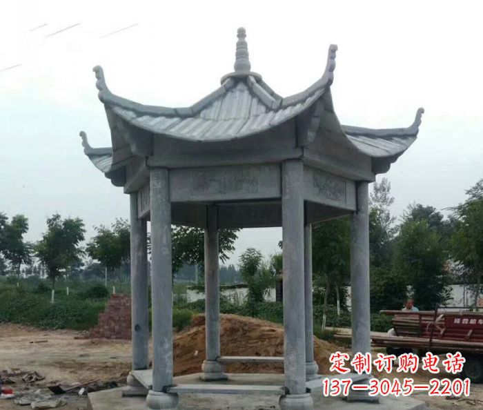 贵州六角石雕凉亭 (4)
