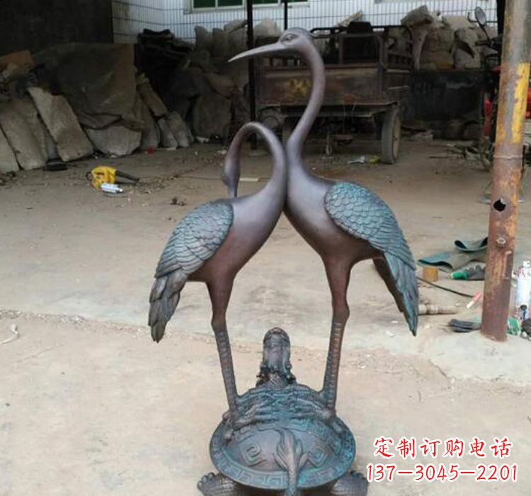 贵州龙龟仙鹤铜雕——传承传统,增添福气
