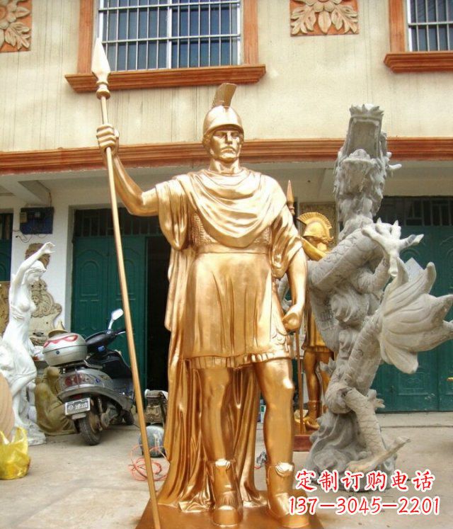 贵州罗马勇士玻璃钢仿铜马雕塑