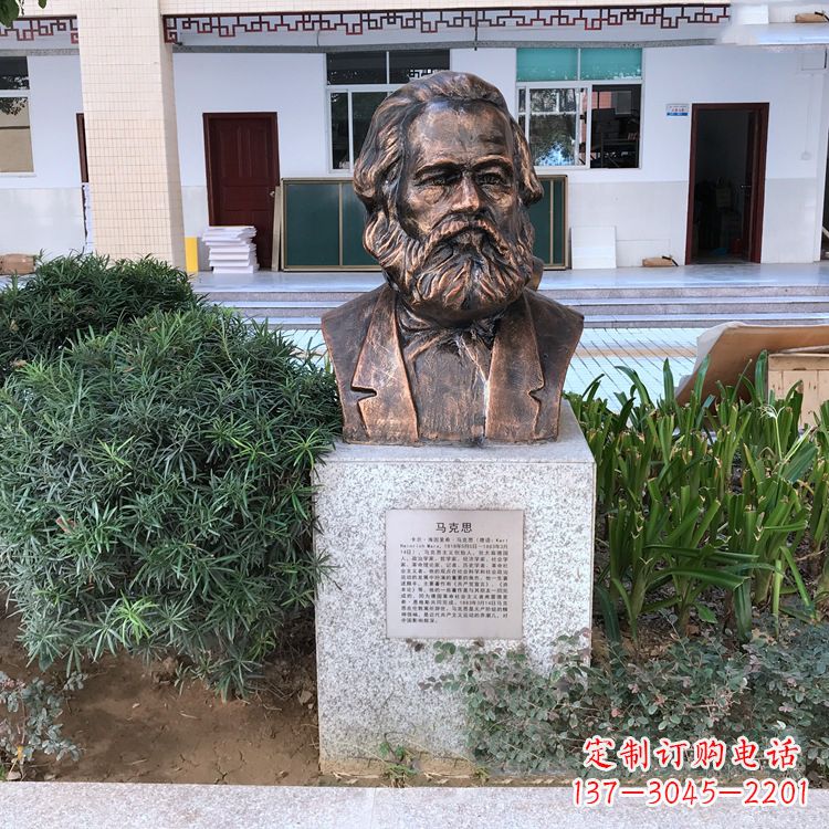 贵州马克思铸铜头像雕塑,记录校园历史精彩