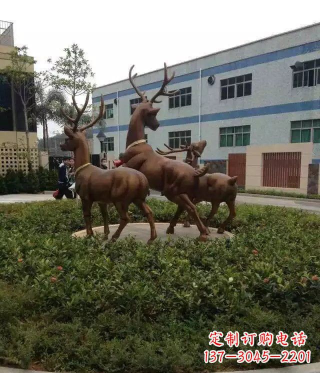 贵州梅花鹿小区铜雕精美礼品