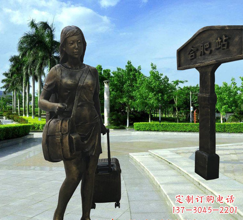 贵州美貌铸就的美女铜雕