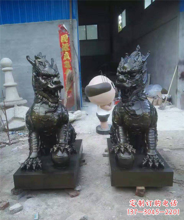 贵州中领雕塑——神兽铜雕麒麟护持您的门口