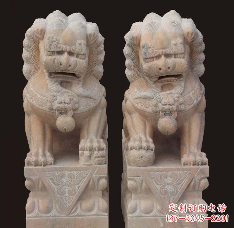 贵州门口传统石狮子雕塑