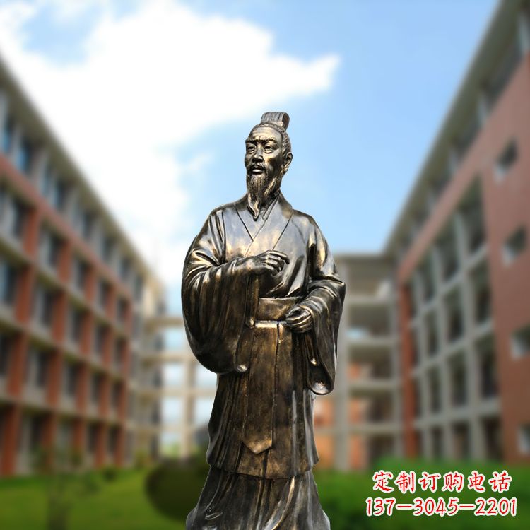 贵州精美艺术,历久弥新的孟子玻璃钢仿铜雕像