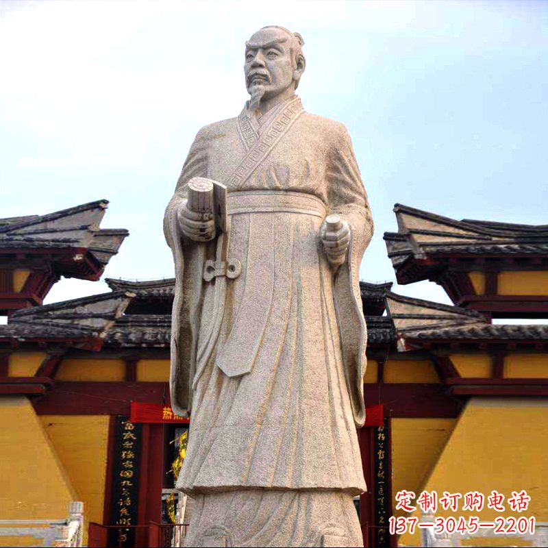 贵州传承中华传统文化,传神孟子砂岩石雕塑