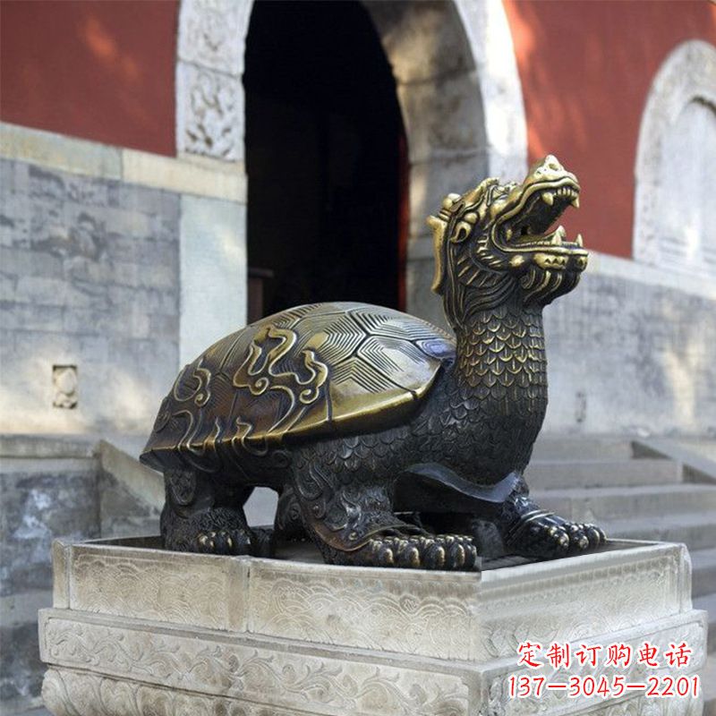 贵州弥勒佛坐赑屃雕塑-寺庙大门神兽动物雕塑