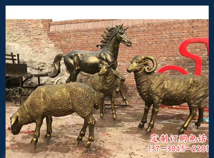 贵州中领雕塑|绵羊公园动物铜雕,让自然之美永存