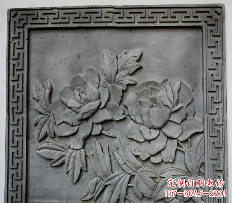 贵州牡丹青石浮雕雕塑-精美的永久装饰