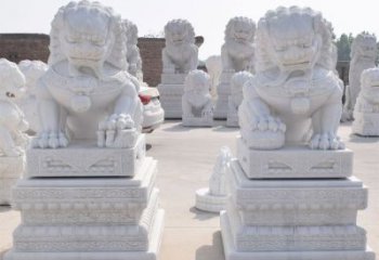贵州汉白玉看门狮子雕塑