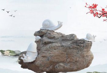贵州高雅而令人惊叹的汉白玉蜗牛雕塑