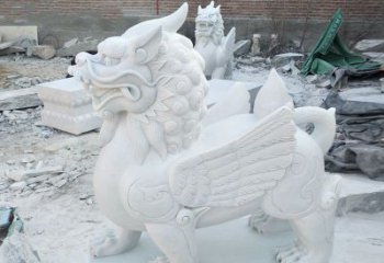 贵州品质卓越的汉白玉独角兽雕塑