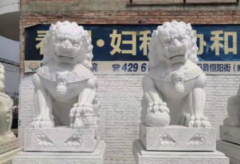 贵州富丽堂皇的汉白玉镇宅狮子雕塑