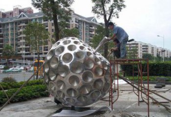 贵州街边不锈钢抽象苹果雕塑