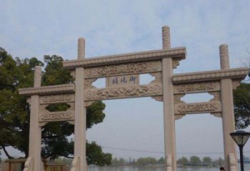 贵州景区三门古典牌坊石雕