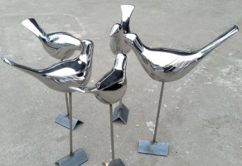 贵州全新设计，优雅帅气的不锈钢鸽子草坪雕塑