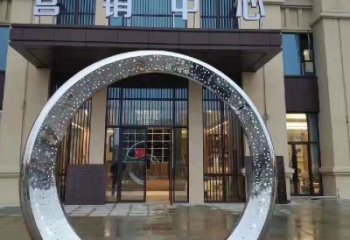 贵州镜面圆环不锈钢雕塑