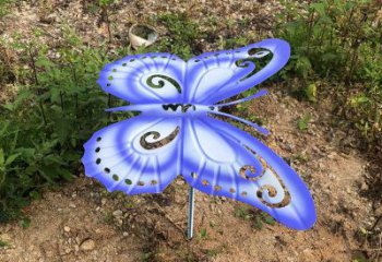 贵州蓝紫色不锈钢蝴蝶雕塑