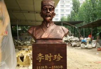 贵州寓意深长精致细节——李时珍校园名人铜雕