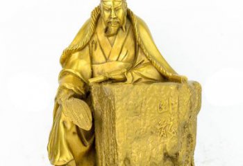 贵州精致细腻的诸葛亮鎏金雕塑