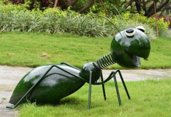 贵州绿色落尾蚂蚁不锈钢摆件雕塑：精致的小动物艺术作品