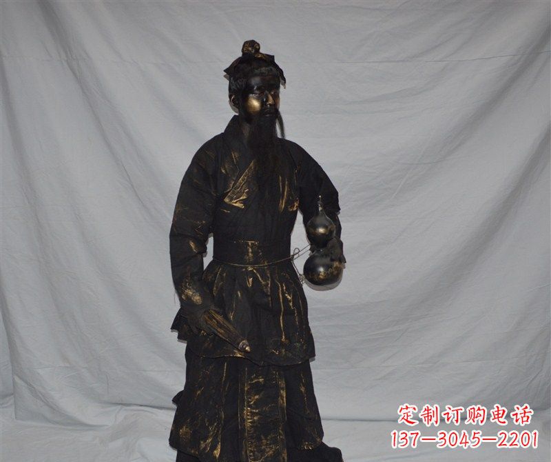贵州拿着葫芦的道士古代人物铜雕