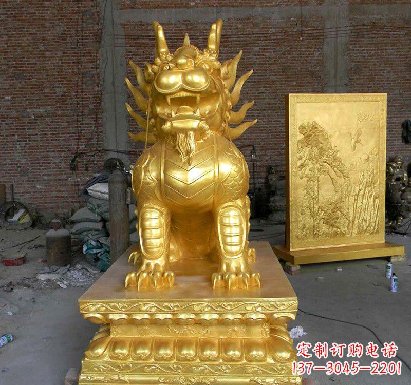 贵州传统雅致,纳福麒麟铜雕精品