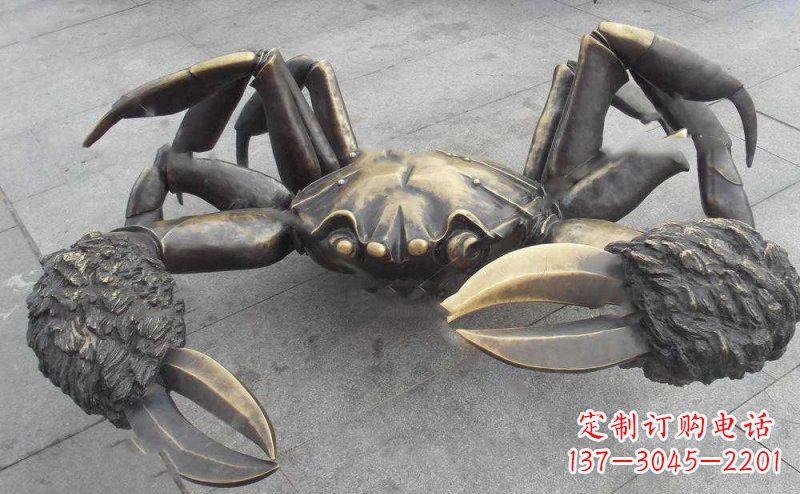 贵州中领雕塑以传统工艺出品的螃蟹铜雕,是杰出…