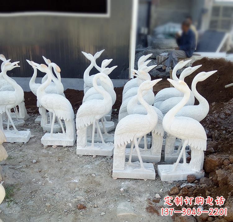 贵州精美工艺,传统雕刻——仙鹤石塑