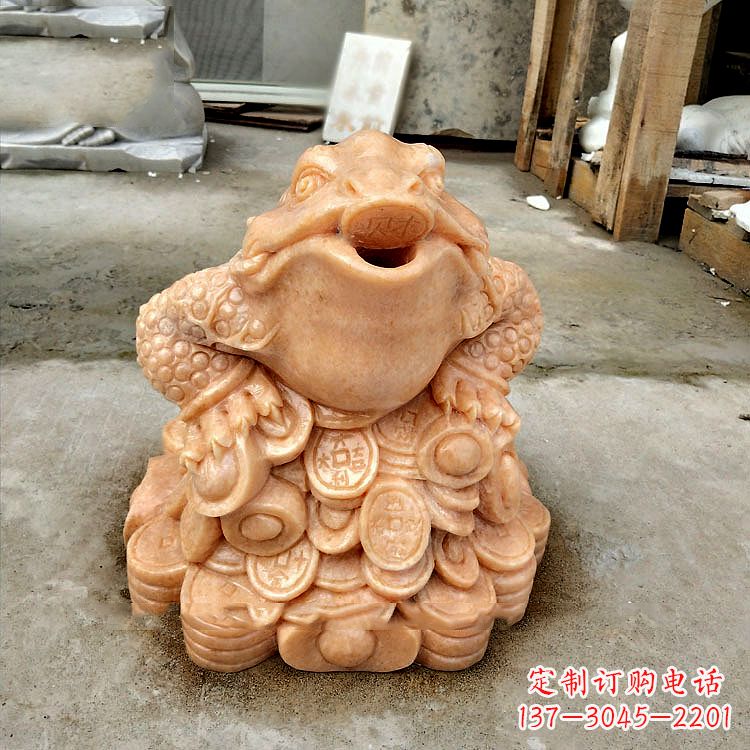 贵州喷水金蟾水池喷泉水景动物雕塑