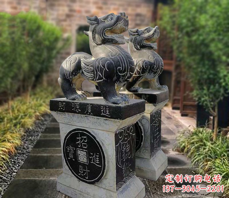 贵州貔貅石雕小区看门雕塑