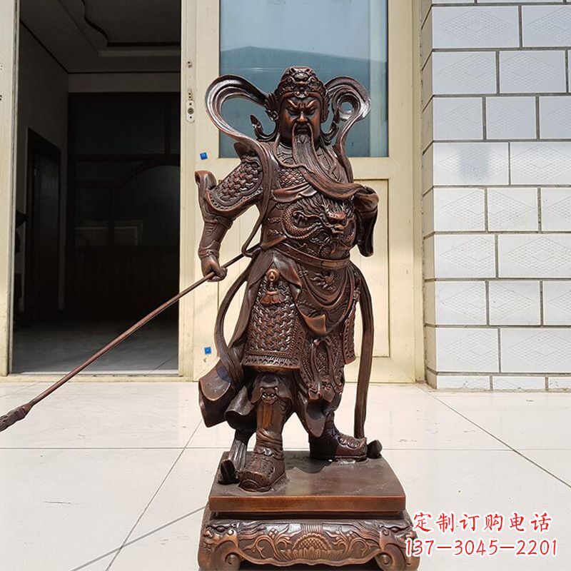 贵州唯美古典风格关公铜雕像